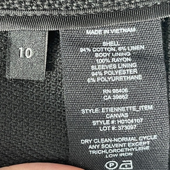 Theory Etiennette Item Canvas Sport Jacket Black Size 10 - Picture 4 of 8